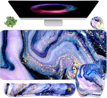 WB WEIRDBEAST Keyboard Wrist Rest Large Mouse Pad Wrist Support for Computer, 4 in 1 Memory Foam Keyboard Pad Desk Mat Ergonomic Hand Rest Wrist Cushion for Home Office Gaming-Pink