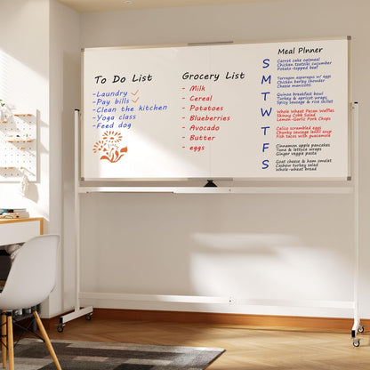 Large Whiteboard Easel with Stand, 36" x 24" Portable Standing Magnetic Dry Erase White Board, 3' x 2' Tripod Height Adjustable Flip Chart Easel for Home Office Classroom School, Silver