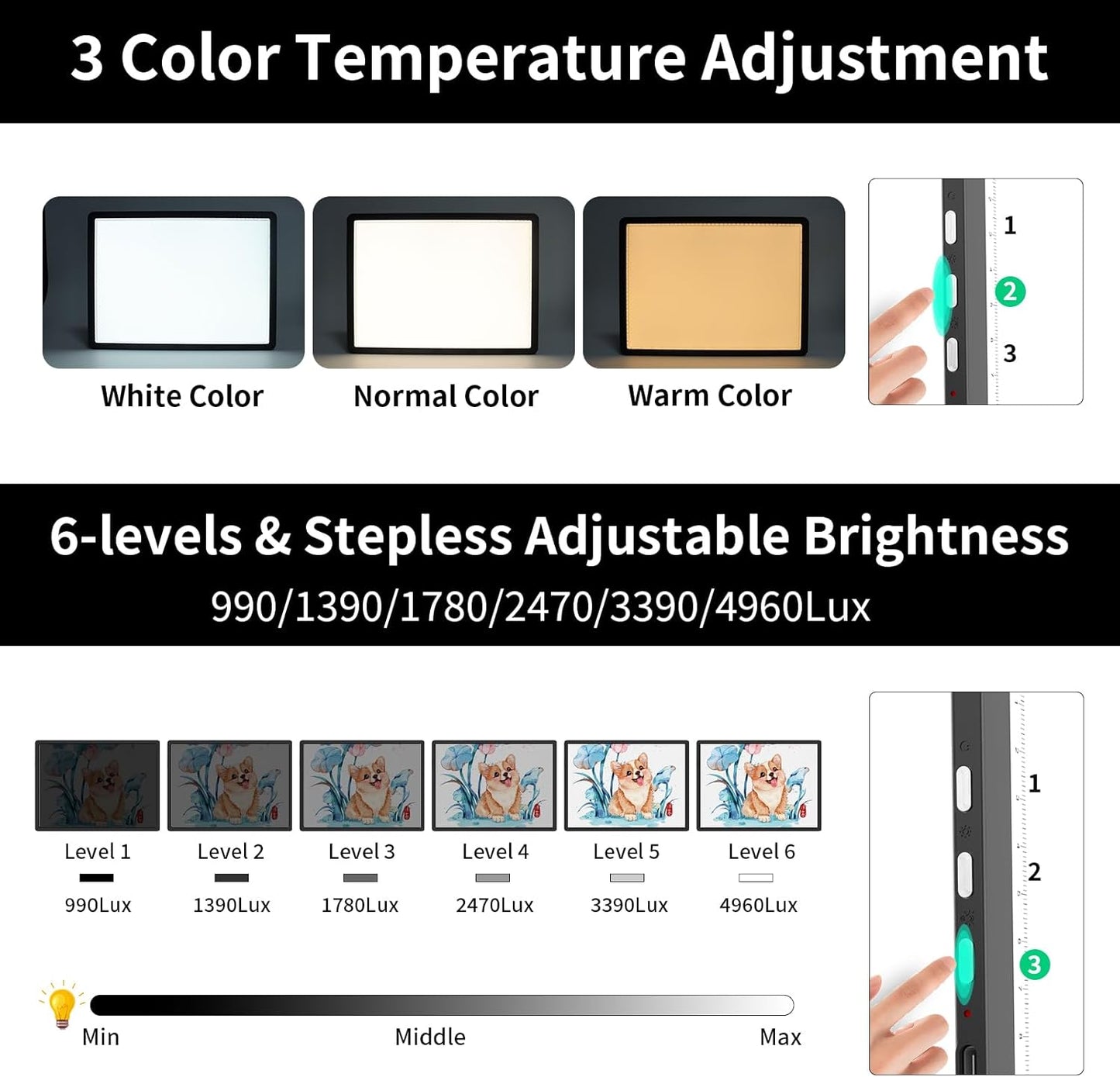 TOHETO Rechargeable A2 Light Pad for Diamond Painting 25.2''x18.4'', Magnetic Diamond Art Light Board, Wireless Lightbox for Tracing and Drawing, Cordless LED Light Table for Sketching, Weeding Vinyl