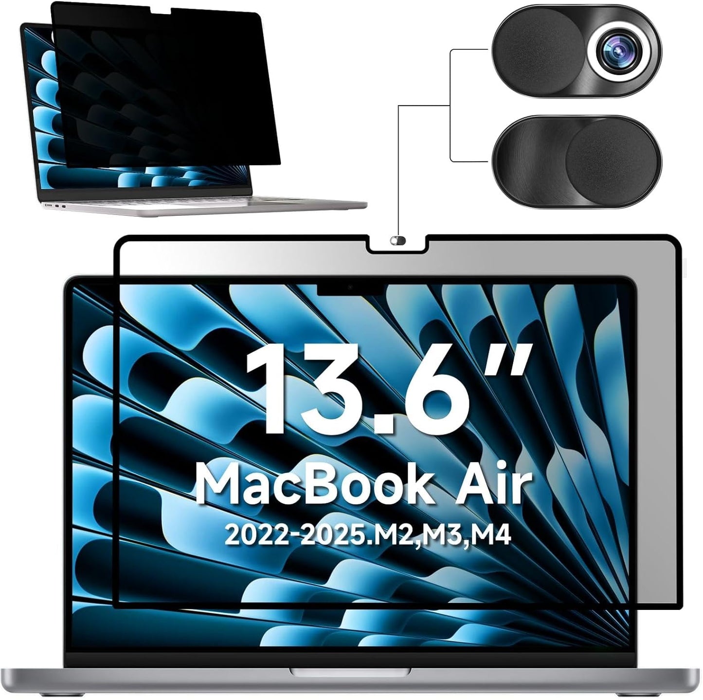 Mamol Magnetic Laptop Privacy Screen 14 inch ,16:10 Aspect Removable Anti Glare Protector Blue Light Privacy Screen Filter,Filter Shield Compatible with HP/Dell/Acer/Asus/Samsung/Lenovo/Thinkpad Envy