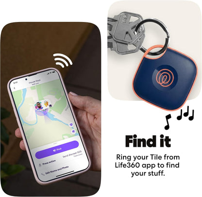 Life360 Tile - Bluetooth Tracker, Keys Finder and Item Locator for Keys, Bags and More. Phone Finder. Both iOS and Android Compatible. 2-Pack (Black/White)