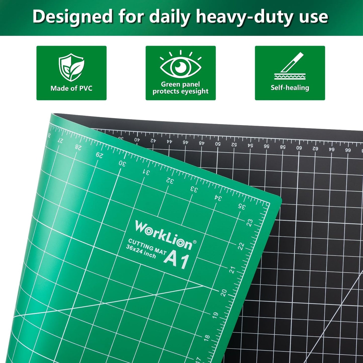 Worklion Self Healing Cutting Mat for Craft-Thickened 18inch x 12inch fabric sewing mat for quilting,rotary cutting, nonslip