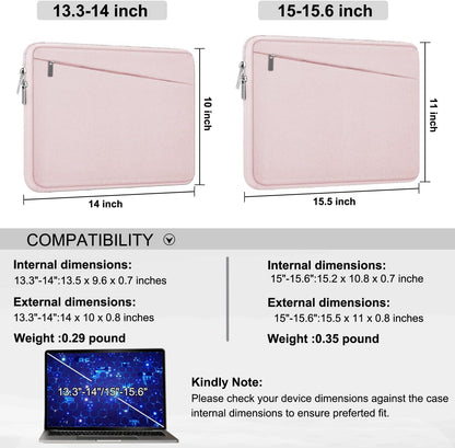 Laptop Sleeve 15.6 inch, Durable Computer Carrying Bag Protective Case Briefcase Handbag with Front Pocket, Slim Laptop Cover for 15-16 Inch HP, Dell, Lenovo, Asus, Notebook, Black