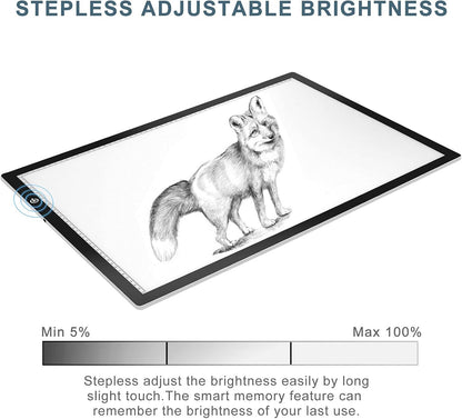 LitEnergy A3 Copy Light Board Tracing Box, Ultra-Thin Adjustable Drawing Tablet USB Power Artcraft LED Tracer Pad for Diamond Art Painting Accessories, Streaming, Sketching, Animation, Stenciling