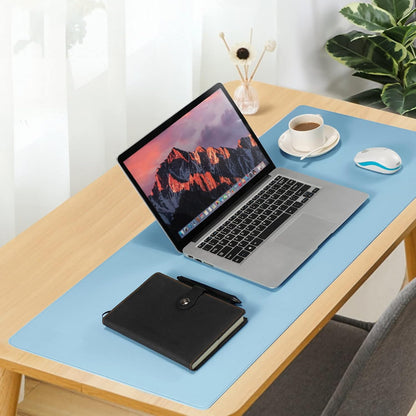 Leather Desk Pad,Wolaile 36x17 inch Large Mouse Pad,Waterproof Non-Slip Writing Desk Blotter,Computer Mat Desktop Protector for Office Home,Black