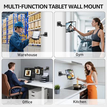 Urmust Tablet Stand for Desk, Adjustable iPad Holder for Bed, 360° Rotation, Sturdy Aluminum Tablet Arm Mount for 4.7"-15.6" iPad Pro/Air/Mini, iPhone, Galaxy Tab, for Kitchen, Work, Video Call