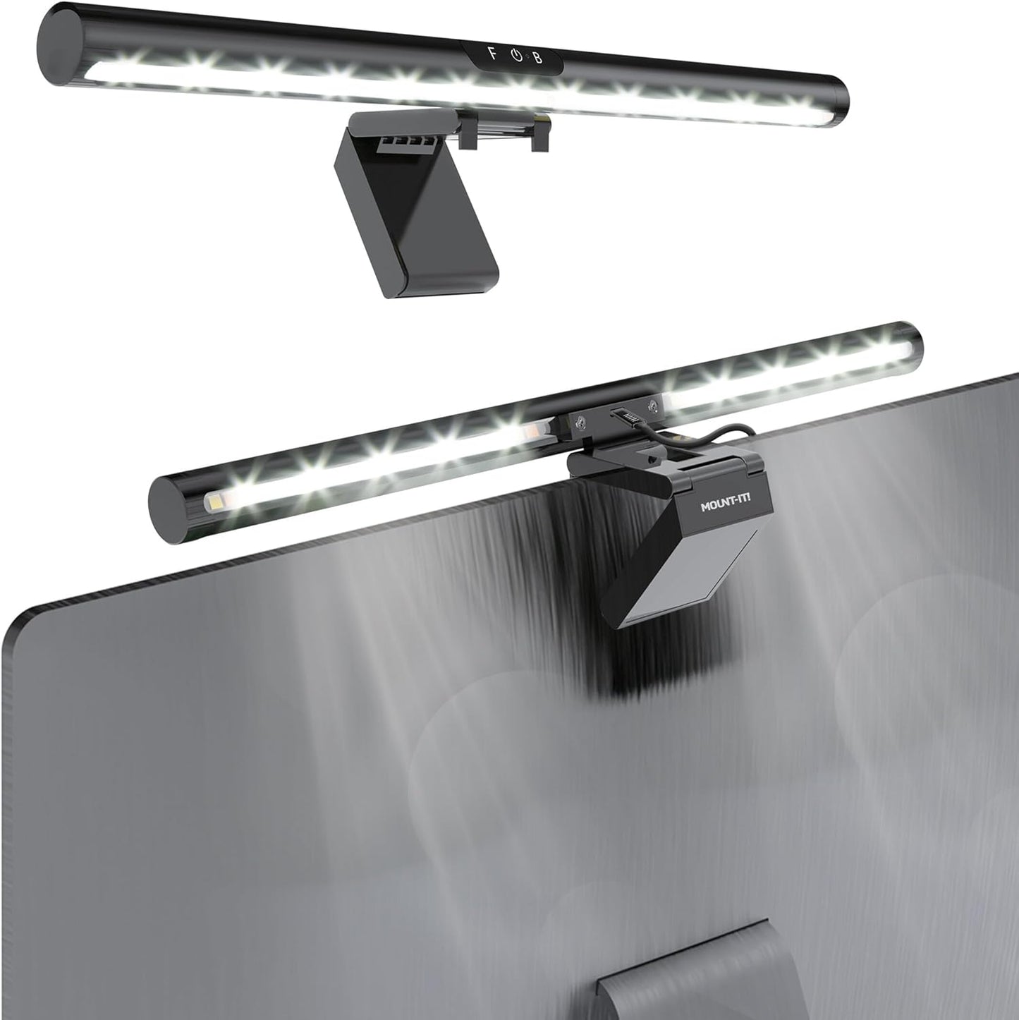 Mount-It! Monitor Light Bar, USB-Powered LED Lamp with Stepless Dimming and Adjustable Color Temperature, Eye-Caring Desk Light for Home, Office, and Gaming, Dual Light Modes, Space-Saving Design