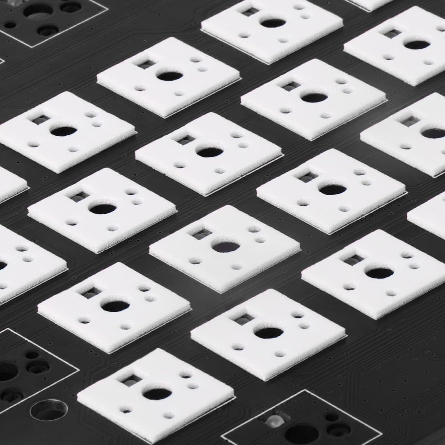 RUNJRX Keyboard PE Switch Pads 0.5mm Thick for 61/64/87/100/104/108 Hot Swap 120Pcs,White