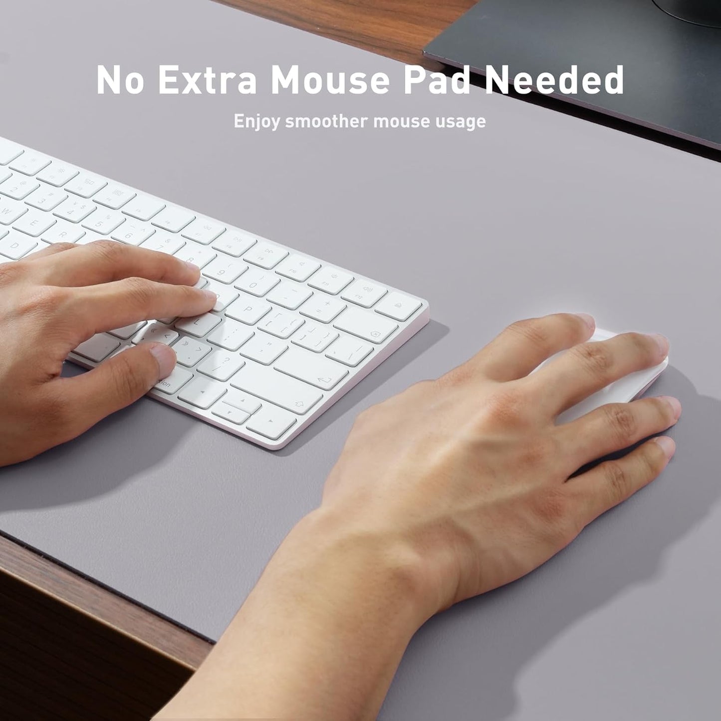 Aothia Leather Desk Pad Protector, Mouse Pad, Office Desk Mat, Non-Slip PU Leather Desk Blotter, Laptop Desk Pad, Waterproof Desk Writing Pad for Office and Home (Brown,23.6" x 13.7") - Colors B