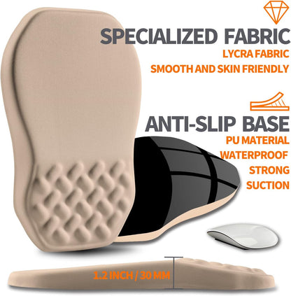 Ergonomic Slope Mouse Pad Wrist Support, Wrist Rest Mousepad for Carpal Tunnel Pain Relief with Massage Bulge and Slow Rebound Memory Foam (12x8 inch, Black)