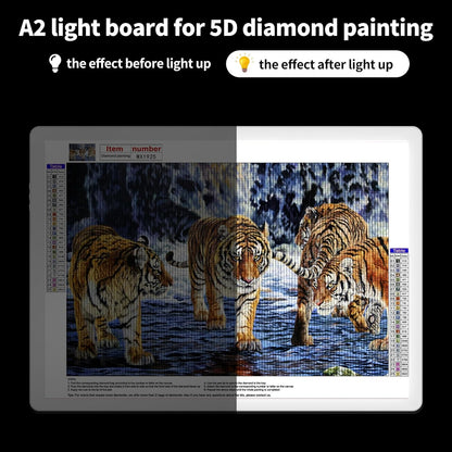TOHETO A4 Light Board for Diamond Painting, Super Bright Magnetic Light Pad with Side Buttons, Lightbox for Tracing and Drawing, Corded Light Table for Sketching, Animation, Weeding Vinyl (Black)