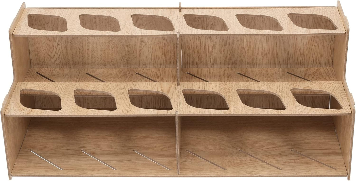HG Art Concepts Mezzo Artist Drawing Rack - Wood Grain Laminate Multi Layer Desk Stand Professional Storage Display Organizer for Pens, Pencils, Drafting and all other Drawing Tools
