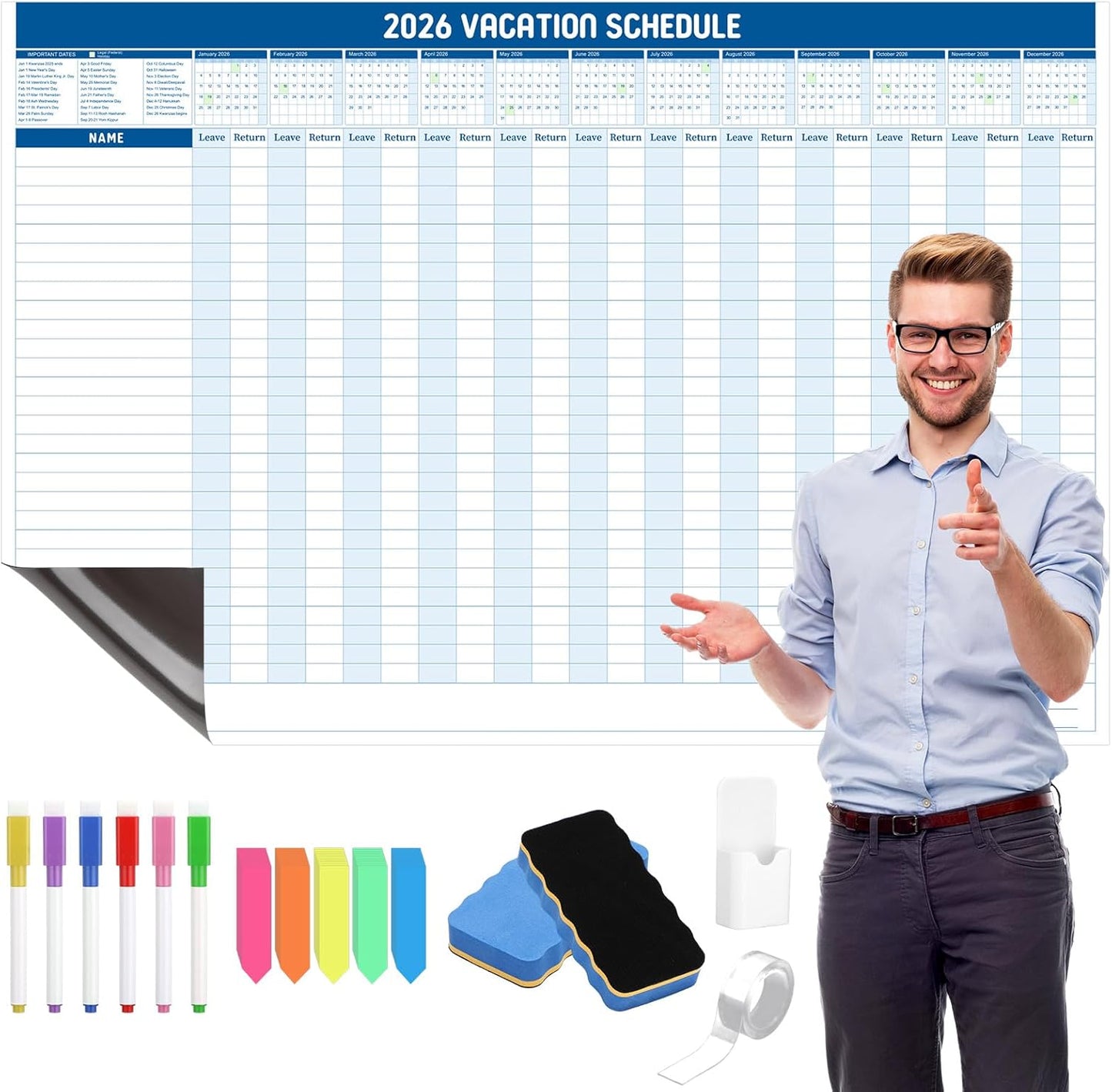 Lincia Large Magnetic Project Planning Management Vision Board 24 x 36 Reusable Office Whiteboard Make Ready Board Property Management Wall Project Planner for Managers Entrepreneurs