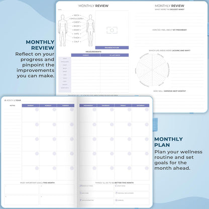 Clever Fox Fitness & Food Journal – Nutrition & Workout Planner for Women & Men – Diet & Gym Exercise Log Book with Calendars, Diet & Training Trackers - Undated, A5 Size, Hardcover (Forest Green)