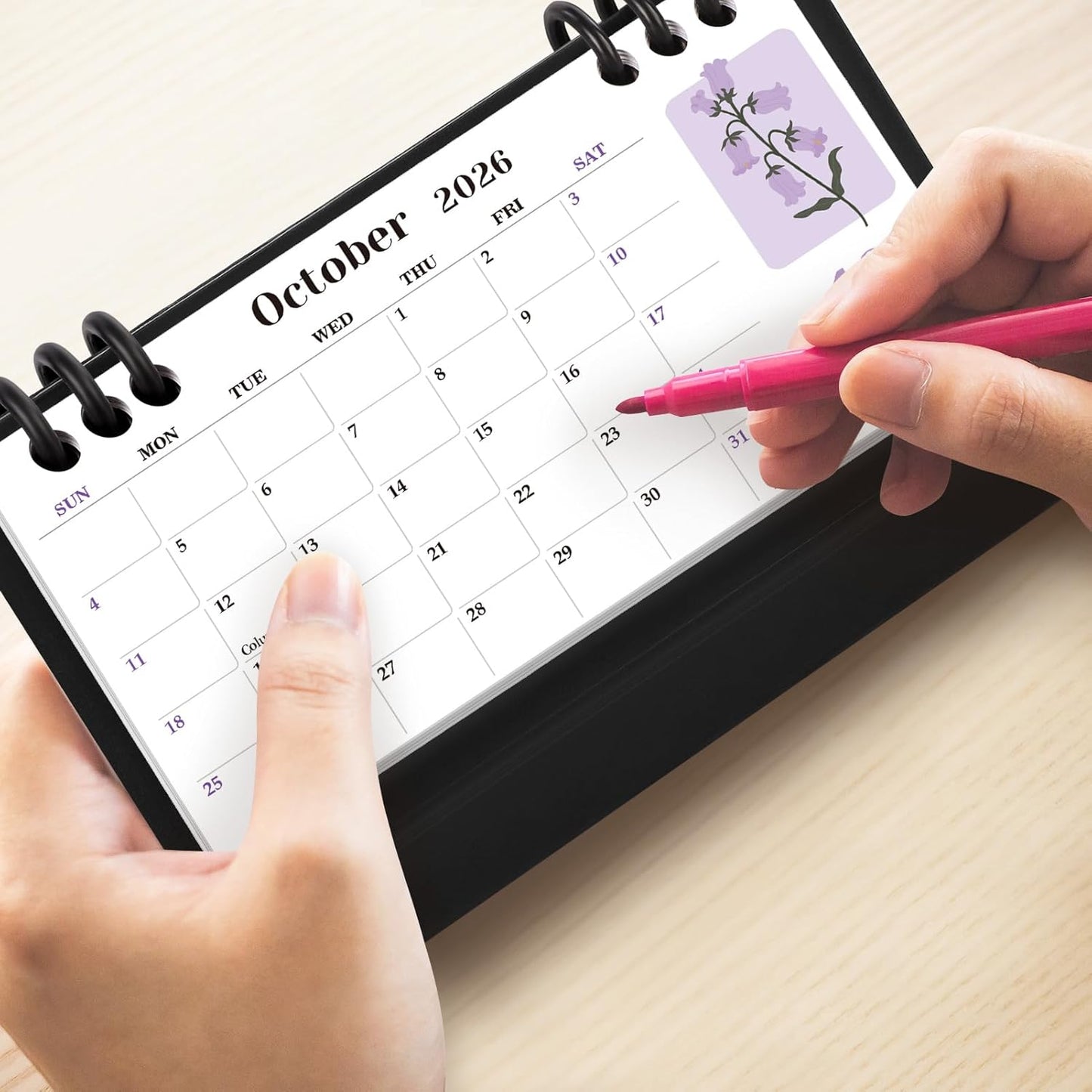 KONVINIT Small Desk Calendar 2026-2027, 6.3" x 3.1", 2026 Desk Calendar - Runs From January 2026 Until December 2027, 24 Months Mini Desktop Calendar for School, Home and Office Supplies