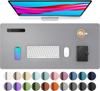 Aothia Leather Desk Pad Protector, Mouse Pad, Office Desk Mat, Non-Slip PU Leather Desk Blotter, Laptop Desk Pad, Waterproof Desk Writing Pad for Office and Home (Black,36" x 17") - Colors B