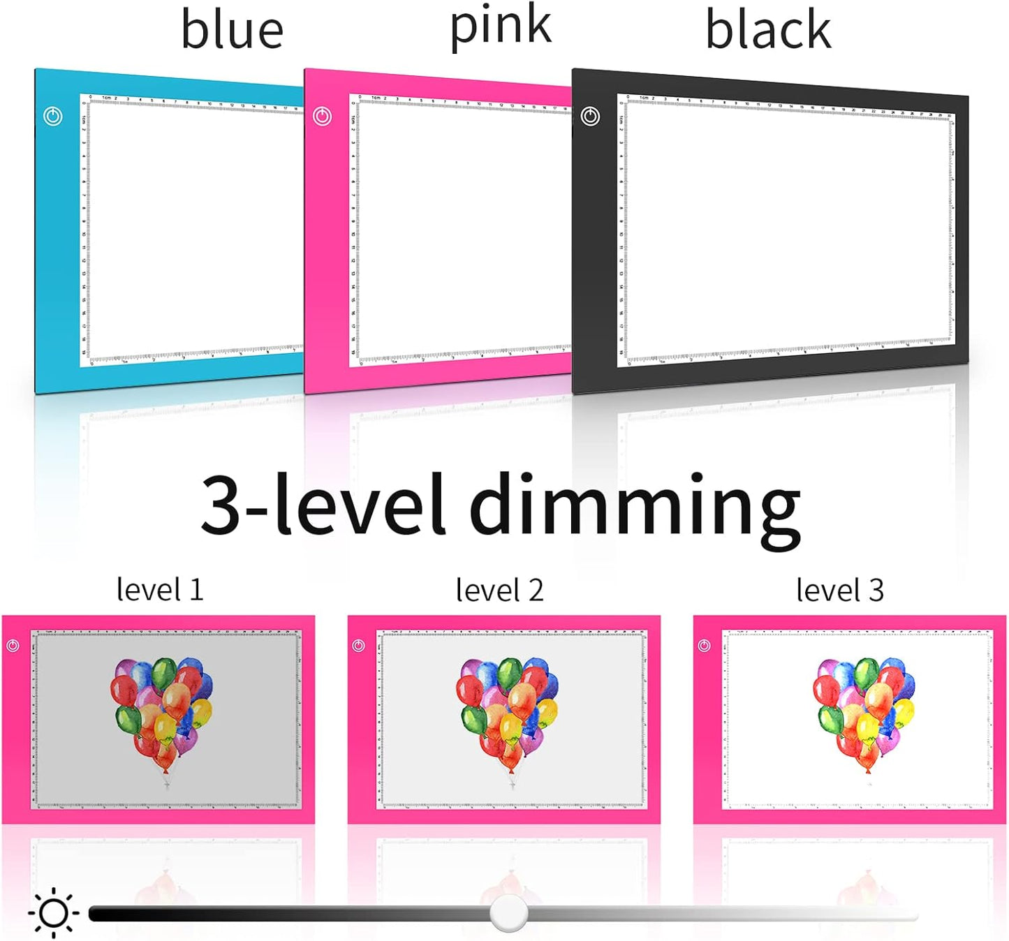 XIAOSTAR Light Box Drawing Pad, Tracing Board with Type-C Charge Cable and Brightness Adjustable for Artists, AnimationDrawing, Sketching, Animation, X-ray Viewing (A4-P-Pink-New)
