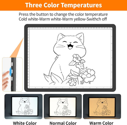 Elice Magnetic A4 Light Board for Diamond Painting, Ultra-Thin Tracing LED Light Box with Side Buttons, Super Bright Diamond Art Light Pad, Light Table for Drawing, Sketching, Weeding Vinyl - Black