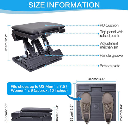 Scalebeard Foot Rest for Under Desk at Work,Height Adjustable Infinite Angle Ergonomic Foldable Footrest for Office, Gaming,Computer, Removable Pad Desk Foot Stool with Massage Beads,for All Seasons