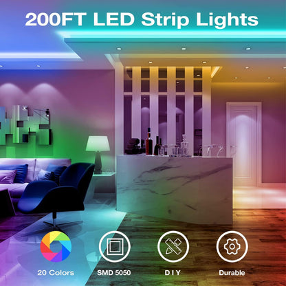 DAYBETTER Led Strip Lights 32.8ft Kit with Remote and Power Supply Color Changing