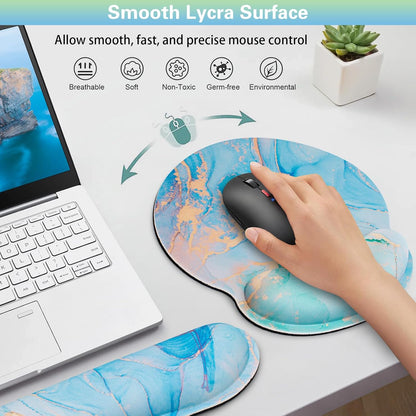 Ergonomic Keyboard Wrist Rest, Mouse Pad with Wrist Rest Anime, Cat Gaming Mousepad with Wrist Support, Memory Foam Wrist Rest Set for Computer Keyboard, Funny Cute Office Desk Accessories