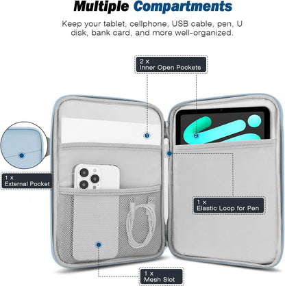 MoKo 9-11 Inch Tablet Sleeve Case, Fits New 11inch iPad Air M4/Pro M5, iPad A16 11", i-Pad 10/9/8/7th/Air 5/4th 10.9"/10.2", Tab S9/S8 11", Protective Bag Carrying Case with Pocket, Dark Gray