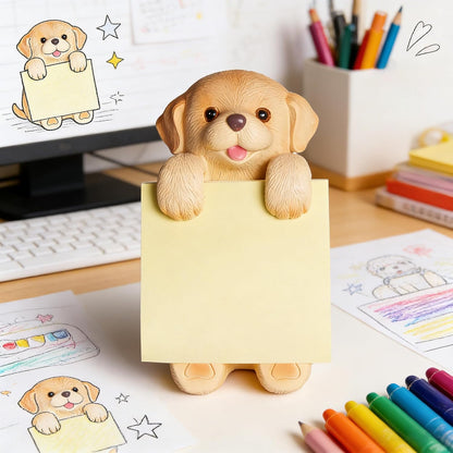 Highland Cow Pop-up Sticky Note Dispenser, Includes 1 Pad of 3x3 in Super Sticky Notes, 100 Sheets, Resin Cute Handmade Desk Holder for Office & Home-Beige