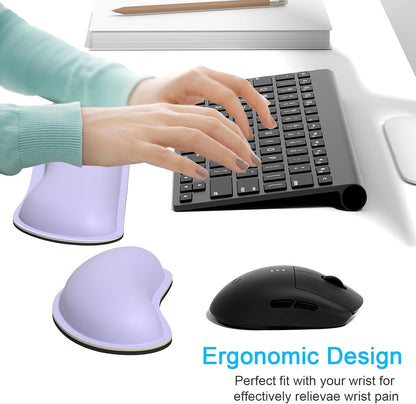 Dapesuom Mouse Wrist Rest, Ergonomic Memory Foam Mouse Wrist for Computer Desk Mats Support, PU Leather Hand Rest Pad Cushion for Gaming, Laptop, Men, Women, Pain Relief & Easy Typing, Black