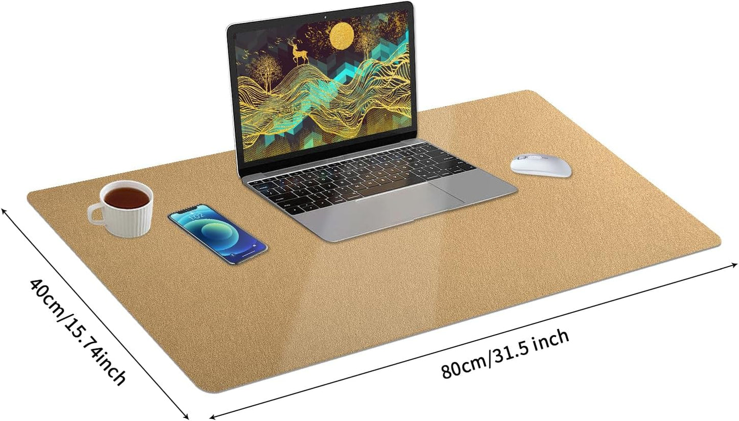 Bloss Leather Desk Pad and Keyboard Wrist Rest, Large Mouse Pad + Keyboard Pad+Mouse Wrist Support, Non-Slip Desk Mat Protector for Office, Home(31.5×15.7 Inches,Beige) - Colors B