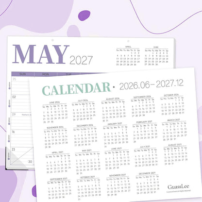 Guasslee Desk Calendar 2026-2027(Jun. 2026 - Dec. 2027), 19-Month School Year Compact Desktop & Wall Calendar, 14" x 11" Thick Paper Monthly Planner for Small Space, Home Office, Dorm & School