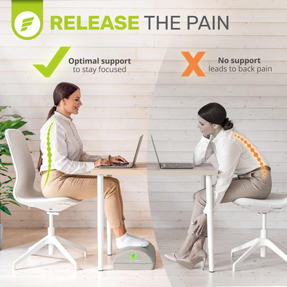 ErgoFoam Foot Rest for Under Desk at Work Adjustable - Chiropractor-Endorsed, High-Density Foam, Velvet (Black)