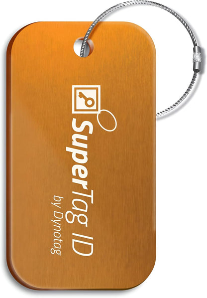 Dynotag® Sentry Series Solid Metal Web Enabled Smart Luggage Tag ID + Steel Loop, Anodized Aluminum with DynoIQ™ & Lifetime Recovery Service (Sapphire Blue)