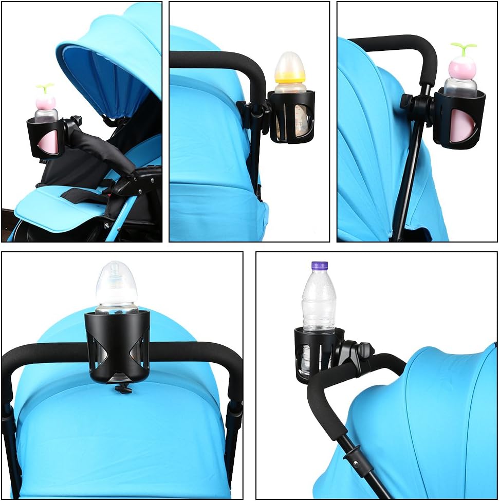 Accmor Stroller Cup Holder, Universal Cup Holder for Stroller Walker Bike, 360° Rotatable Large Caliber Designed Bottle Holder for Stroller, Bike, Wheelchair, Scooter
