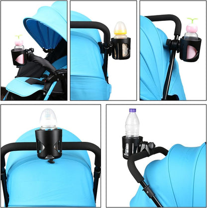 Accmor Stroller Cup Holder, Universal Cup Holder for Stroller Walker Bike, 360° Rotatable Large Caliber Designed Bottle Holder for Stroller, Bike, Wheelchair, Scooter