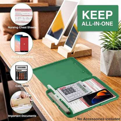 Sooez Clipboard with Storage, Clip Board 8.5 x 11 with Pen Holder, Plastic Organization Case Box for Letter Legal A4 Size Paper, Low Profile Clip, Nurses Teachers Must Haves, School & Office Supplies