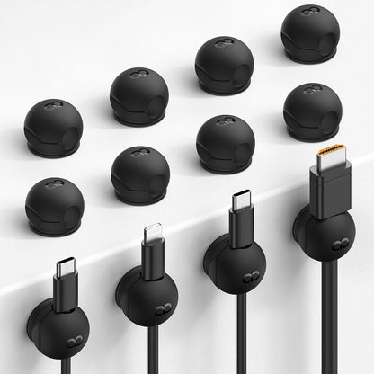 6Pack Rotatable Cord Organizer, Spring Cable Clips - Lamicall [1s Lock] Cord Holder, Desk Phone Charger Cable Management, Adhesive Wire Organizer Keeper for Nightstand, Home Office Accessories