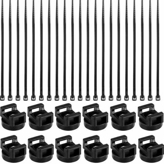 Yookeer 60 Pieces Magnetic Zip Tie Mount Multipurpose Cable Holder Magnets Magnetic Wire Management Bases with Heavy Duty Zip, Mount Nylon Cable Ties in Total (43 mm)