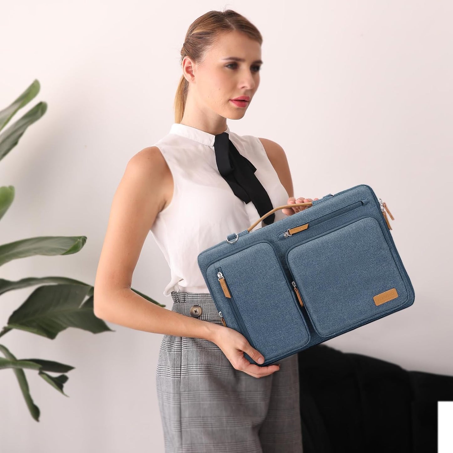 MOSISO 360 Protective Laptop Shoulder Bag,15-15.6 inch Computer Bags Compatible with MacBook Pro 16 inch, HP, Dell, Lenovo, Asus Notebook,Side Open Messenger Bag with 4 Zipper Pockets, Gray