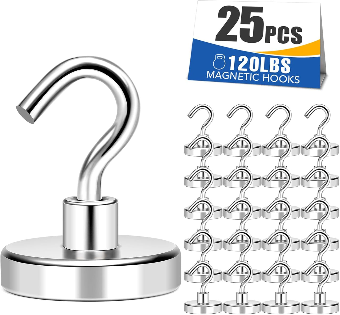 MIKEDE Black Magnetic Hooks 85Lbs Heavy Duty Earth Magnets with Hooks for Cruise Cabin Strong Magnet Hooks for Hanging Super Metal Magnetic Hanger for Grill Fridge Kitchen - Pack of 10