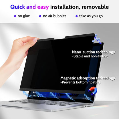 Peslv Magnetic Privacy Screen for Surface Laptop 6/5/4/3/2/1 13.5 Inch, Removable Anti Blue Light Glare Filter, Black Security Private Apy Block Protector