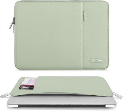 MOSISO Laptop Case 13.3 inch, 13-13.3 inch Laptop Sleeve Compatible with MacBook Air/Pro 13/Pro 14 M5 M4 M3 M2 M1, HP Dell ASUS Lenovo,Polyester Vertical Computer Sleeve Bag with Pocket, Antique Green - Colors B