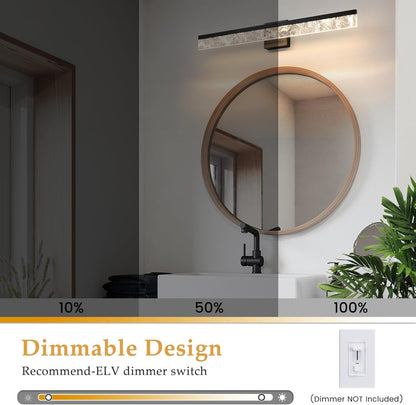 AIJIASI 39-Inch Brushed Gold Vanity Light Fixture, 28W Dimmable LED Modern Light Bar for Bathroom Mirror, Restroom, Bedroom (3000K)