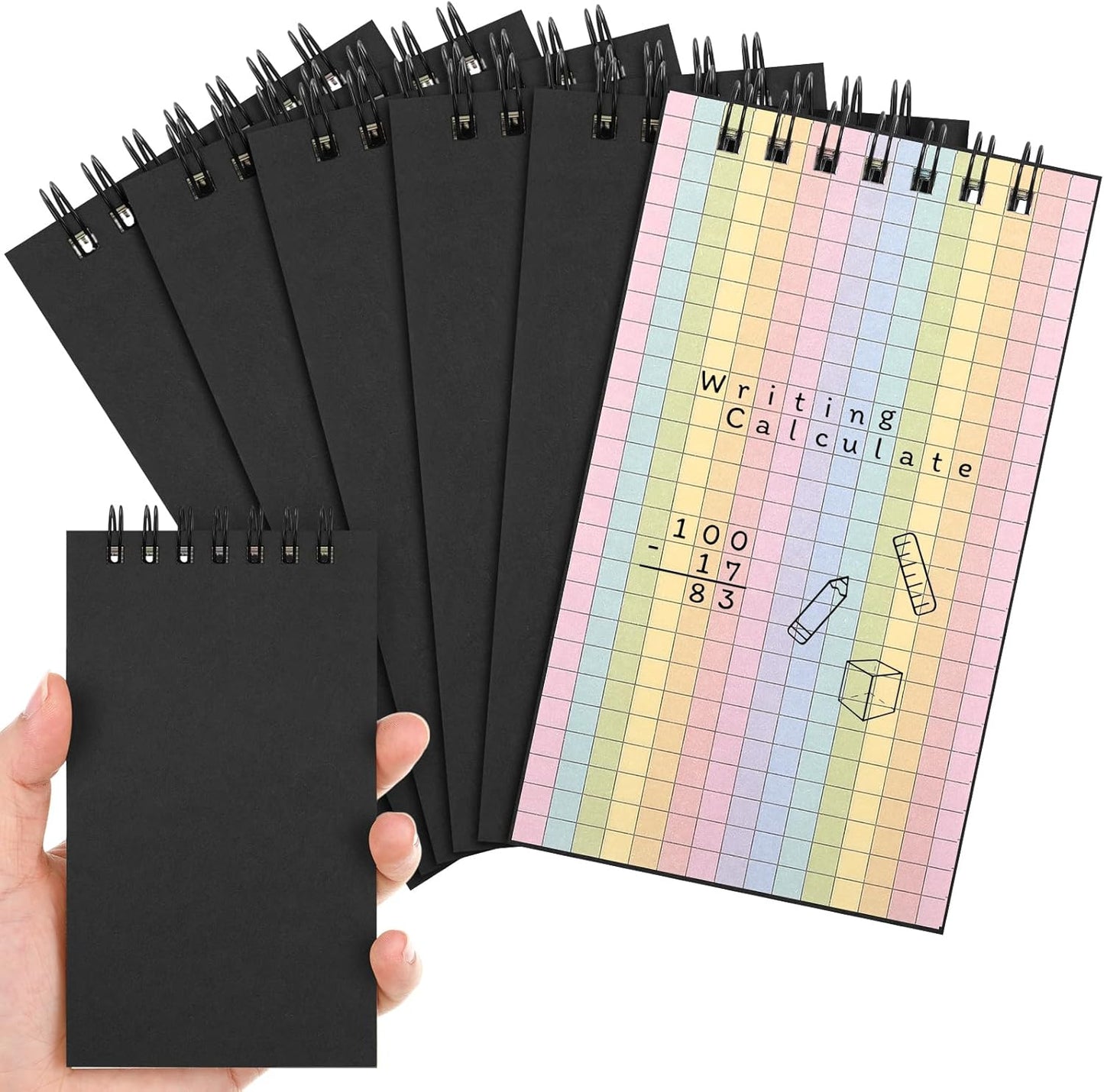 Jutom 2 Pcs Mini Pocket Notebooks Bulk 3x5 Graph Paper Top Spiral Notebook 120 Pages 80 Gsm Mini Grid Notepads for Personal Organizers Home Classroom Business Work Supplies (Kraft)