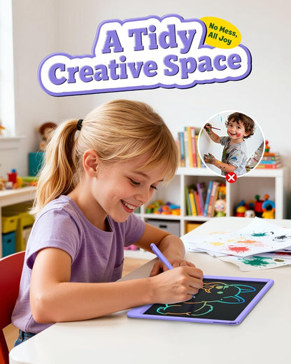 Bravokids 12 Inch LCD Writing Tablet for 3 Year Olds - Electronic Drawing Pad and Doodle Board as Educational Birthday Gifts for Girls and Boys (Pink)