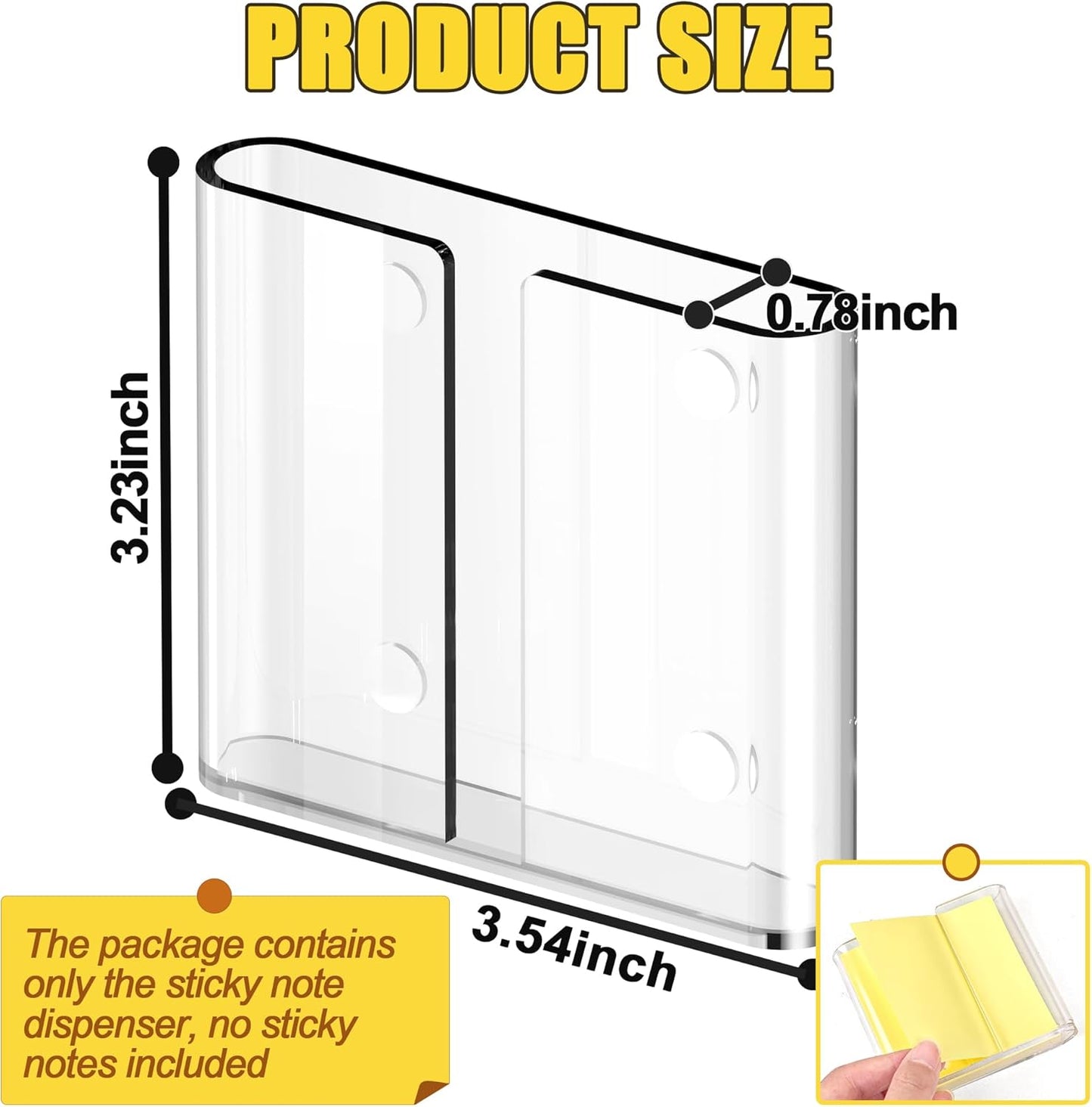 Sticky Note Dispenser, Magnetic Sticky Note Holder for Post It Notes, 3 x 3 Inch Sticky Note Organizer for Office Home Classroom, Black