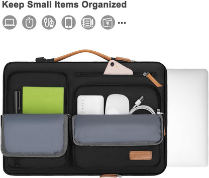 MOSISO 360 Protective Laptop Shoulder Bag,15-15.6 inch Computer Bags Compatible with MacBook Pro 16 inch, HP, Dell, Lenovo, Asus Notebook,Side Open Messenger Bag with 4 Zipper Pockets, Gray