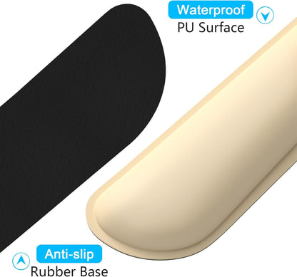 Dapesuom Mouse Wrist Rest, Ergonomic Memory Foam Mouse Wrist for Computer Desk Mats Support, PU Leather Hand Rest Pad Cushion for Gaming, Laptop, Men, Women, Pain Relief & Easy Typing, Black