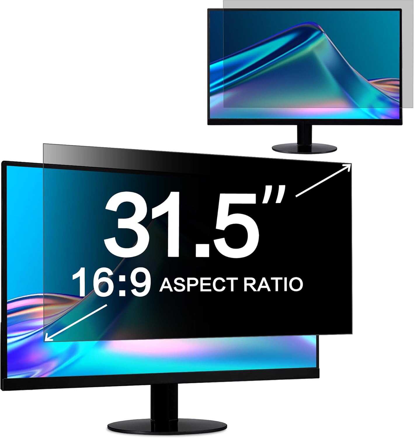 ZOEGAA 14 Inch Laptop Privacy Screen Filter, for 16:10 Widescreen Monitors -Dell HP Acer Samsung Lenovo ASUS Toshiba, Removable Privacy Screen Anti-Peeping, Anti Blue Light Blocking and Anti Glare