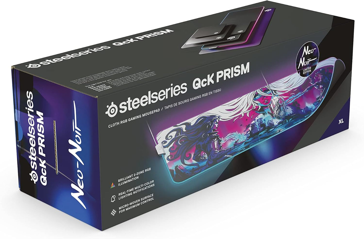 SteelSeries QcK Gaming Mouse Pad - XXL Cloth - Peak Tracking and Stability - Esports Mousepad - Never-Slip - Full Desk Coverage