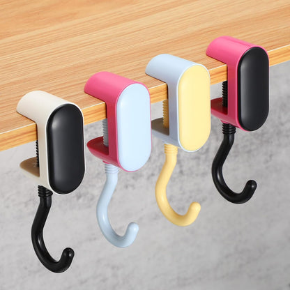 Novabright 4 Pack Adjustable Table Hooks for Hanging Purse Bags Heavy Duty No-Drill Desk Hooks Under Desk Bag Holders Multi-use Organizer for Handbag, Backpack, Headphone Office Table Accessories